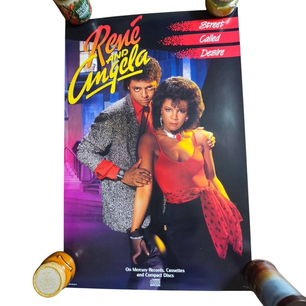 Rene & Angela Street Called‎ Desire VTG 1985 Promo Album Poster 23x35 PolyGram
